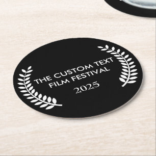 Anpassningsbar Film Festival Laurels Underlägg Papper Rund