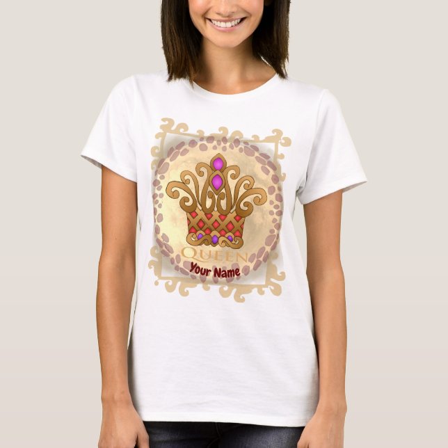 Anpassningsbar Finare Queen Krona T-Shirt (Framsida)
