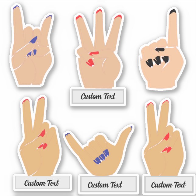 Anpassningsbar, finger-dekal klistermärken (Framsida)