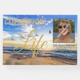 Anpassningsbar Firande i Life Sunrise Ocean Photo Gästböcker