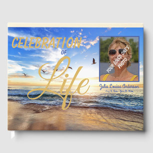 Anpassningsbar Firande i Life Sunrise Ocean Photo Gästböcker