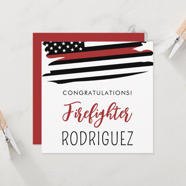 Anpassningsbar Fire Academy Modern Firefighter Stu Kort (Fram/Back In Situ)