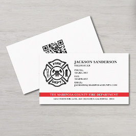 Anpassningsbar Fire Department Firefighter QR-kod Visitkort