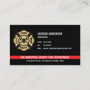 Anpassningsbar Fire Department Firefighter Red Lin Visitkort