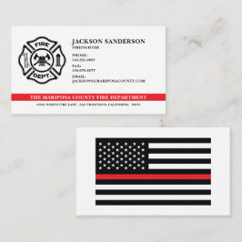 Anpassningsbar Fire Department Firefighter Red Lin Visitkort