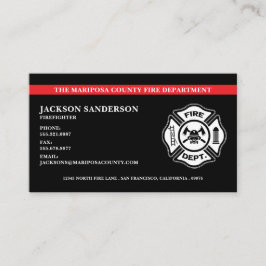 Anpassningsbar Fire Department Logotyp Firefighter Visitkort