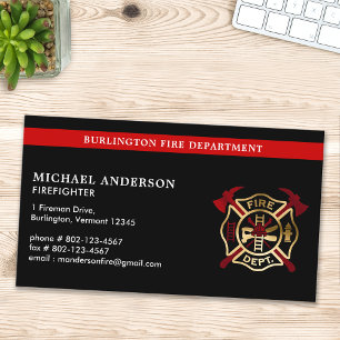 Anpassningsbar Fire Department Logotyp Modern Fire Visitkort