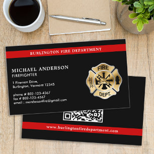 Anpassningsbar Fire Department-Logotyp QR-kod Bran Visitkort