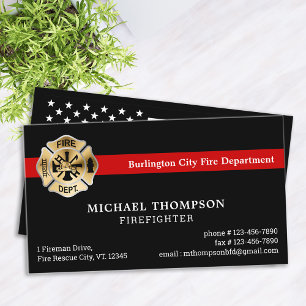 Anpassningsbar Fire Department Red Line Logotyp Fi Visitkort
