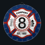 Anpassningsbar Fire Station nummer | Darttavla<br><div class="desc">Dra upp Firestation och hjälp brandmannen inuti att slappna av med den här anpassningsbarna ritbord med ditt brandnummer station och det datum då det upprättades.</div>