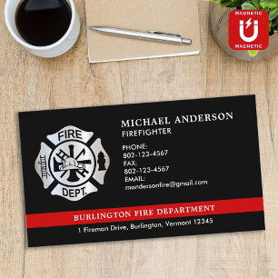 Anpassningsbar Firefighter Fire Department Emblem Magnetiska Visitkort
