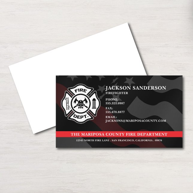 Anpassningsbar Firefighter Fireman Department Logo Visitkort (Custom Firefighter Fireman Fire Department Logo Business Card)