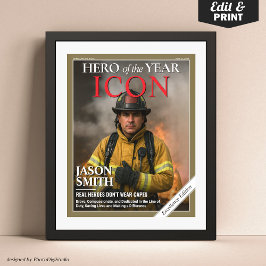 Anpassningsbar Firefighter Gift Fireman Magazine C Poster