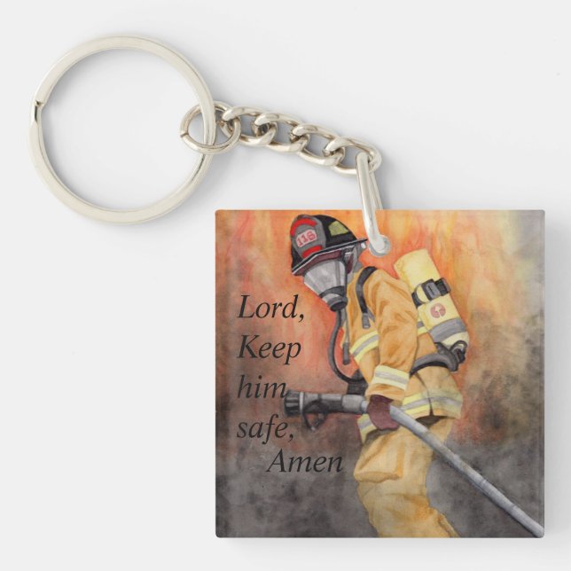 Anpassningsbar Firefighter Keychain Fireman Wife's (Framsidan)