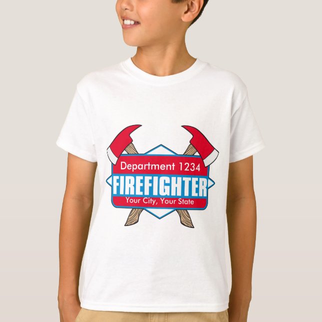 Anpassningsbar Firefighter med axlar Tee (Framsida)