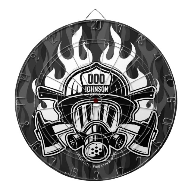 Anpassningsbar Firefighter Rädding Fire Department Darttavla (Framsidan)