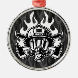 Anpassningsbar Firefighter Rädding Fire Department Julgransprydnad Metall