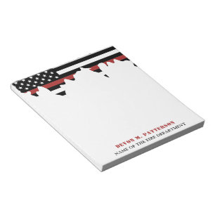 Anpassningsbar Firefighter Thin Red Line Fire Depa Anteckningsblock