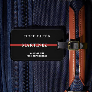 Anpassningsbar Firefighter Thin Red Line Fire Depa Bagagebricka