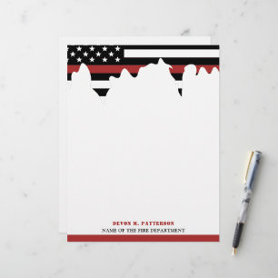 Anpassningsbar Firefighter Thin Red Line Fire Depa Brevhuvud