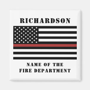 Anpassningsbar Firefighter Thin Red Line Fire Depa Magnet