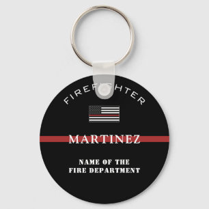 Anpassningsbar Firefighter Thin Red Line Fire Depa Nyckelring
