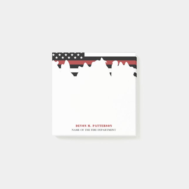 Anpassningsbar Firefighter Thin Red Line Fire Depa Post-it Block (Framsida)
