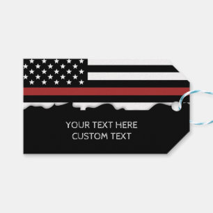 Anpassningsbar Firefighter Thin Red Line Fire Depa Presentetikett