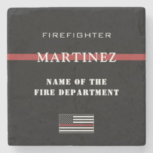 Anpassningsbar Firefighter Thin Red Line Fire Depa Stenunderlägg