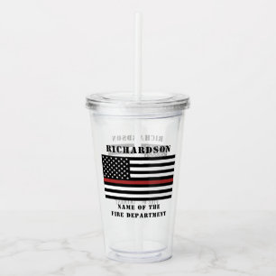 Anpassningsbar Firefighter Thin Red Line Fire Depa Take Away Mugg