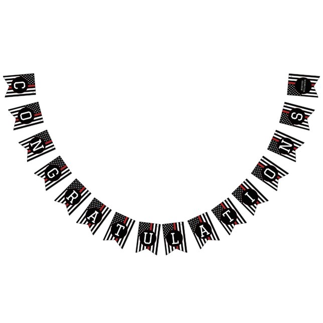 Anpassningsbar Firefighter Thin Red Line-Grattisar Vimplar (Alla)