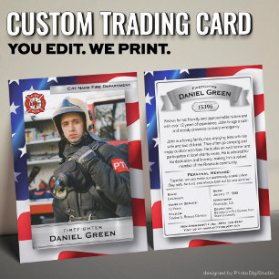 Anpassningsbar Firefighter Trading Card All Depart