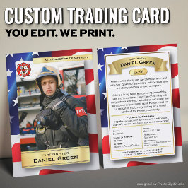 Anpassningsbar Firefighter Trading Card All Depart