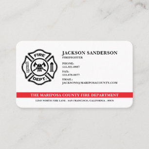 Anpassningsbar Fireman Fire Department Logotyp Fir Visitkort