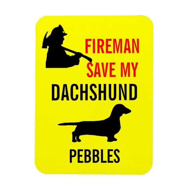 Anpassningsbar Fireman Spara My Dachshund Hund Fir Magnet (Vertikal)