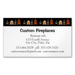 Anpassningsbar Fireplace Affärskort Magnet