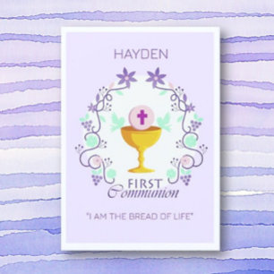 Anpassningsbar First Communion Blessings Kort