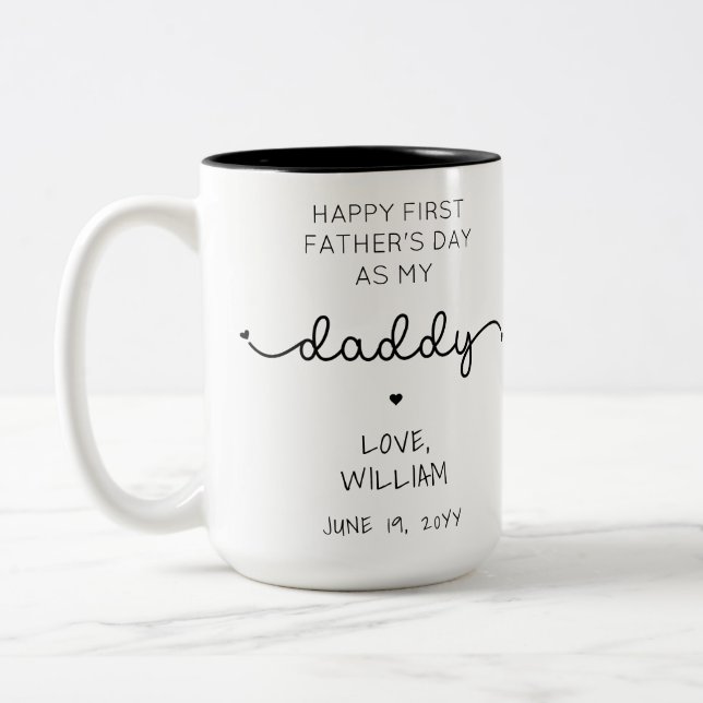 Anpassningsbar First Fars dag New pappa Gift Två-Tonad Mugg (Vänster)