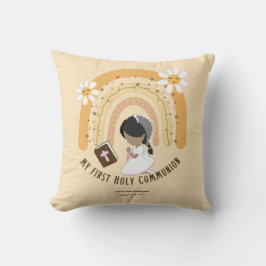 Anpassningsbar First Heliga Communion Cute Black H Kudde