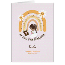 Anpassningsbar First Heliga Communion Cute Brown H