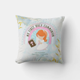 Anpassningsbar First Heliga Communion Cute Red Hai Kudde