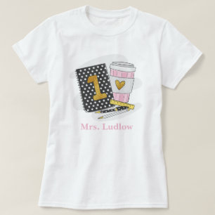 Anpassningsbar First Klass Lärare Black Notebook S T Shirt