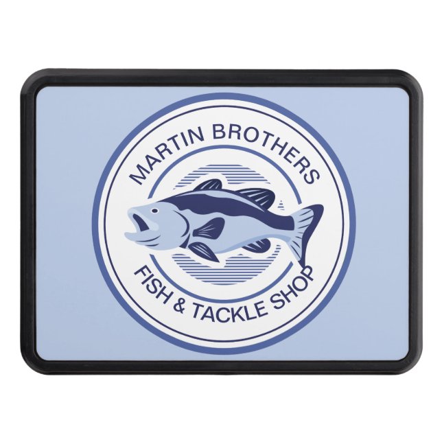 Anpassningsbar Fish Tackle Shop Blue Bass Fisherma Dragkroksskydd (Framsidan)