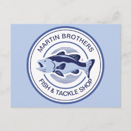 Anpassningsbar Fish Tackle Shop Blue Bass Grand Op Vykort
