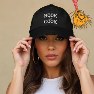 Anpassningsbar Fishing Krok & Cook Gift for Angler Broderad Keps