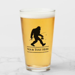 Anpassningsbar Fishing Sasquatch Funny Beer Glass  Glaskopp