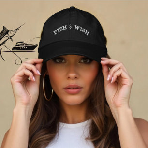 Anpassningsbar Fiske- och fiskdesign i Älskare Broderad Keps