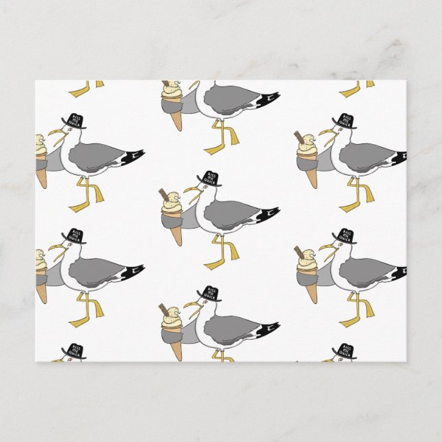Anpassningsbar Fiskmås Illustration Helgdag Hotel/ Vykort (Framsida)