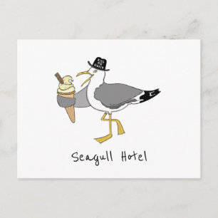 Anpassningsbar Fiskmås Illustration Helgdag Hotel/ Vykort