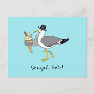 Anpassningsbar Fiskmås Illustration Helgdag Hotel/ Vykort
